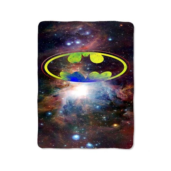 Batman Logo Galaxy Design On Blanket 0
