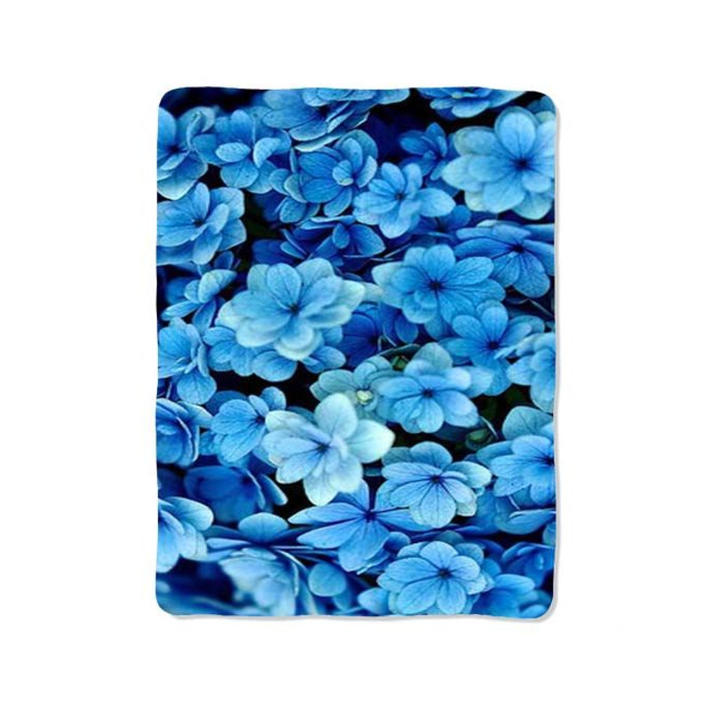 Blue Flowers Design On Blanket 0