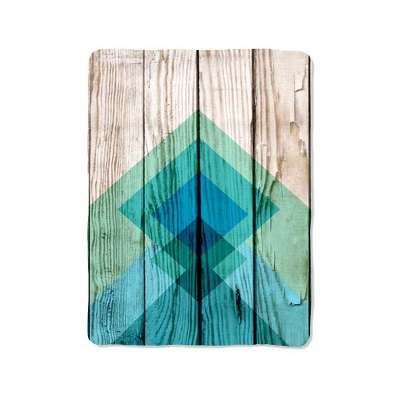 Blue Green Chevron Design On Blanket 0