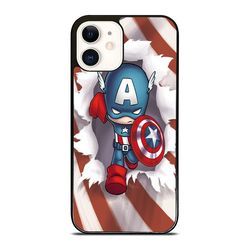 capitan america chibi arts custom iphone 16 case, iphone 15 case, iphone 14 case, samsung case, google pixel case