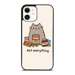 pusheen the cat eat everything custom iphone 16 case, iphone 15 case, iphone 14 case, samsung case, google pixel case