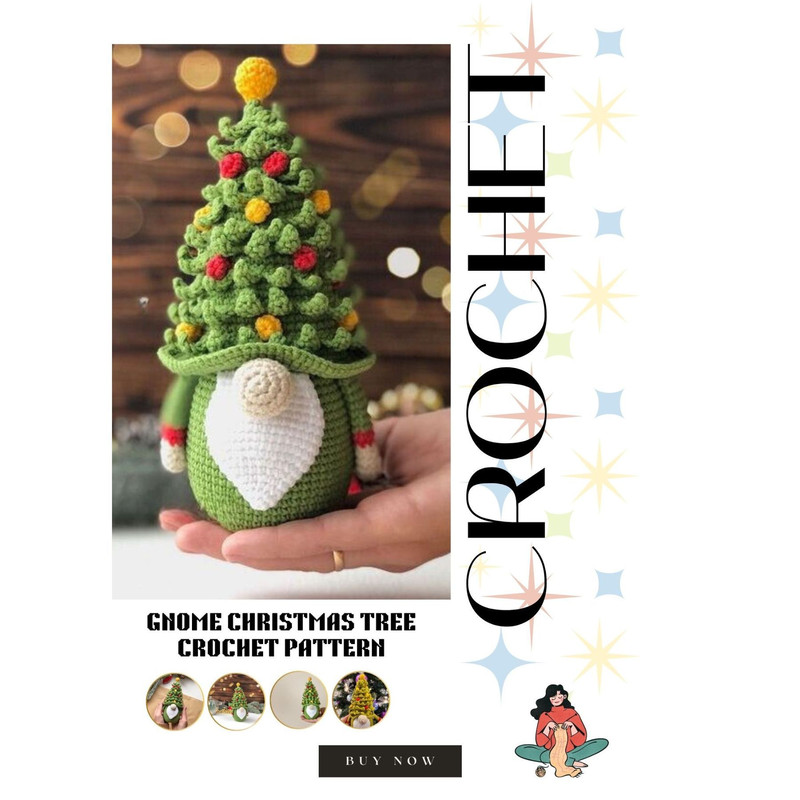 Gnome Christmas Tree Crochet Pattern Festive Gnome Crochet Patterns For Christmas Decor PDF 0
