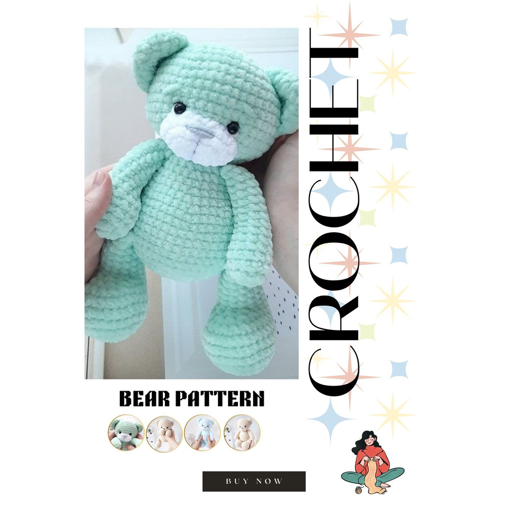 Amigurumi Bear Crochet Pattern PDF Tutorial In English 0