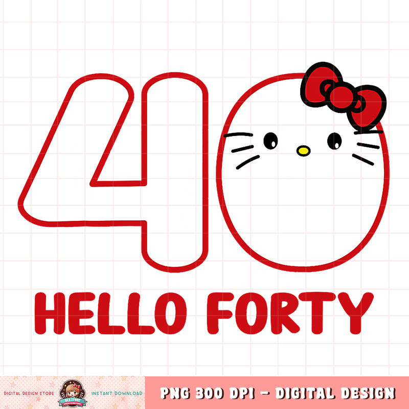 Happy Birthday Kitty, Cute Hello Forty Bday 40th Kawaii Gift PNG Download copy.jpg