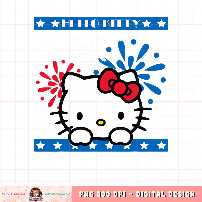 Hello Kitty Fireworks 4th of July Red White Blue Americana PNG Download copy.jpg