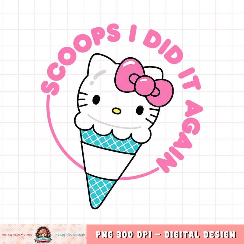 Hello Kitty Ice Cream Cone Scoops I Did It Again png, digital download, instant .jpg