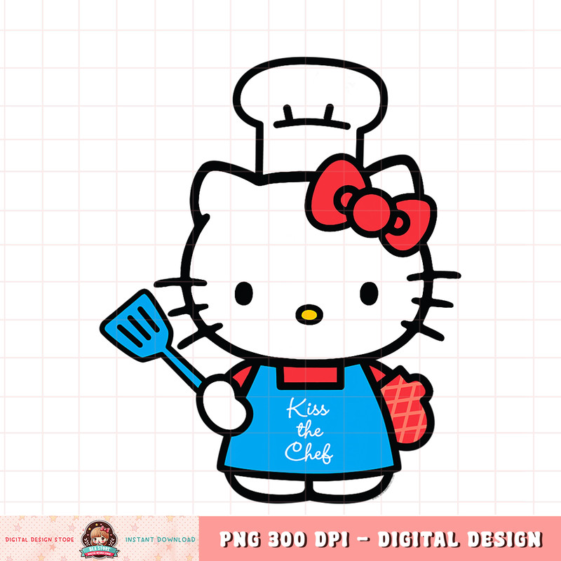 Hello Kitty Kiss the Chef png, digital download, instant .jpg