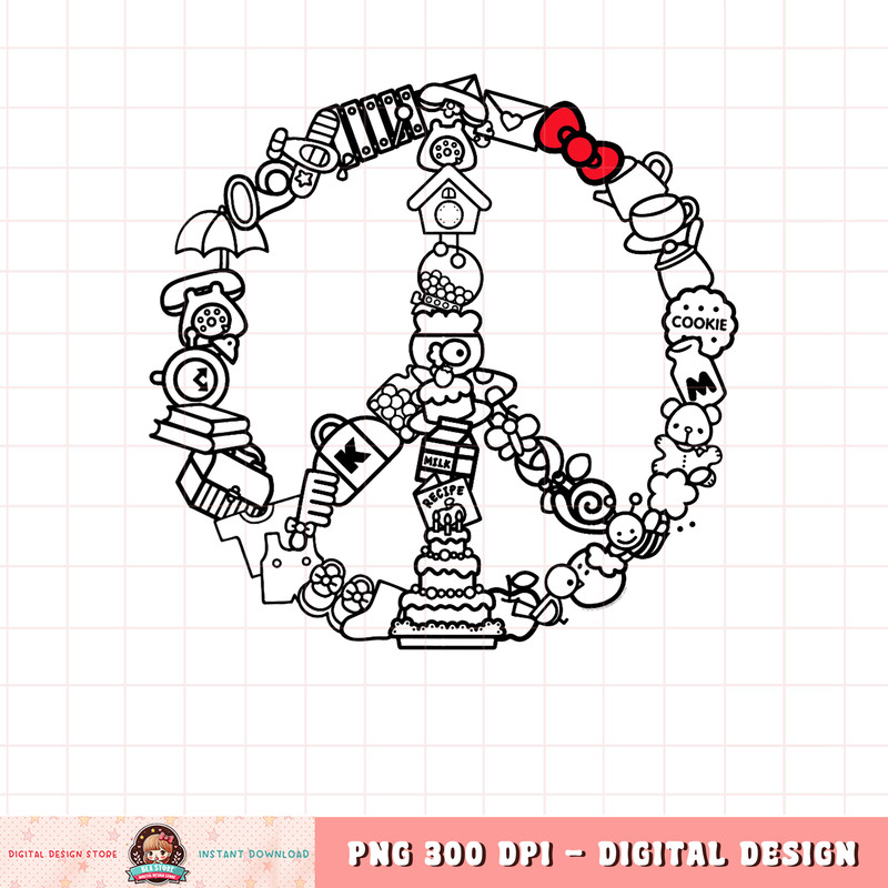 Hello Kitty Peace Sign png, digital download, instant .jpg