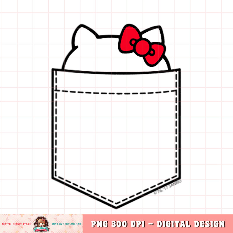 Hello Kitty Peeking Pocket Tee Shirt .jpg