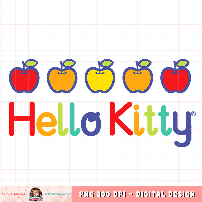 Hello Kitty Rainbow Apples png, digital download, instant .jpg