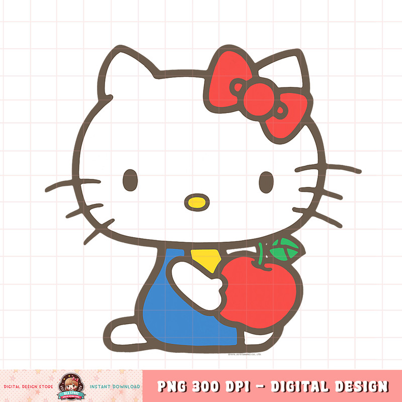 Hello Kitty Retro Apple Design Tee Shirt .jpg