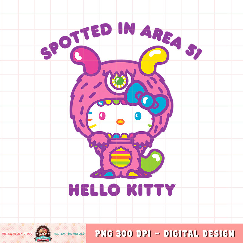 Hello Kitty Spotted in Area 51 Alien Sighting png, digital download, instant .jpg