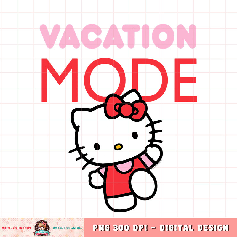 Hello Kitty Vacation Mode png, digital download, instant .jpg