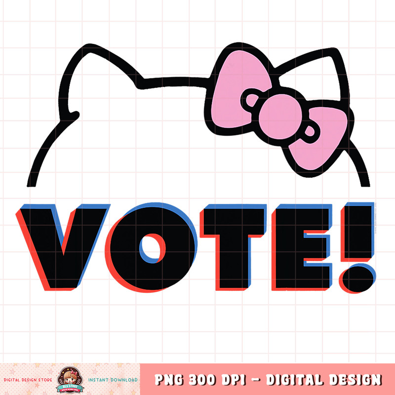 Hello Kitty Vote Bow Outline png, digital download, instant .jpg