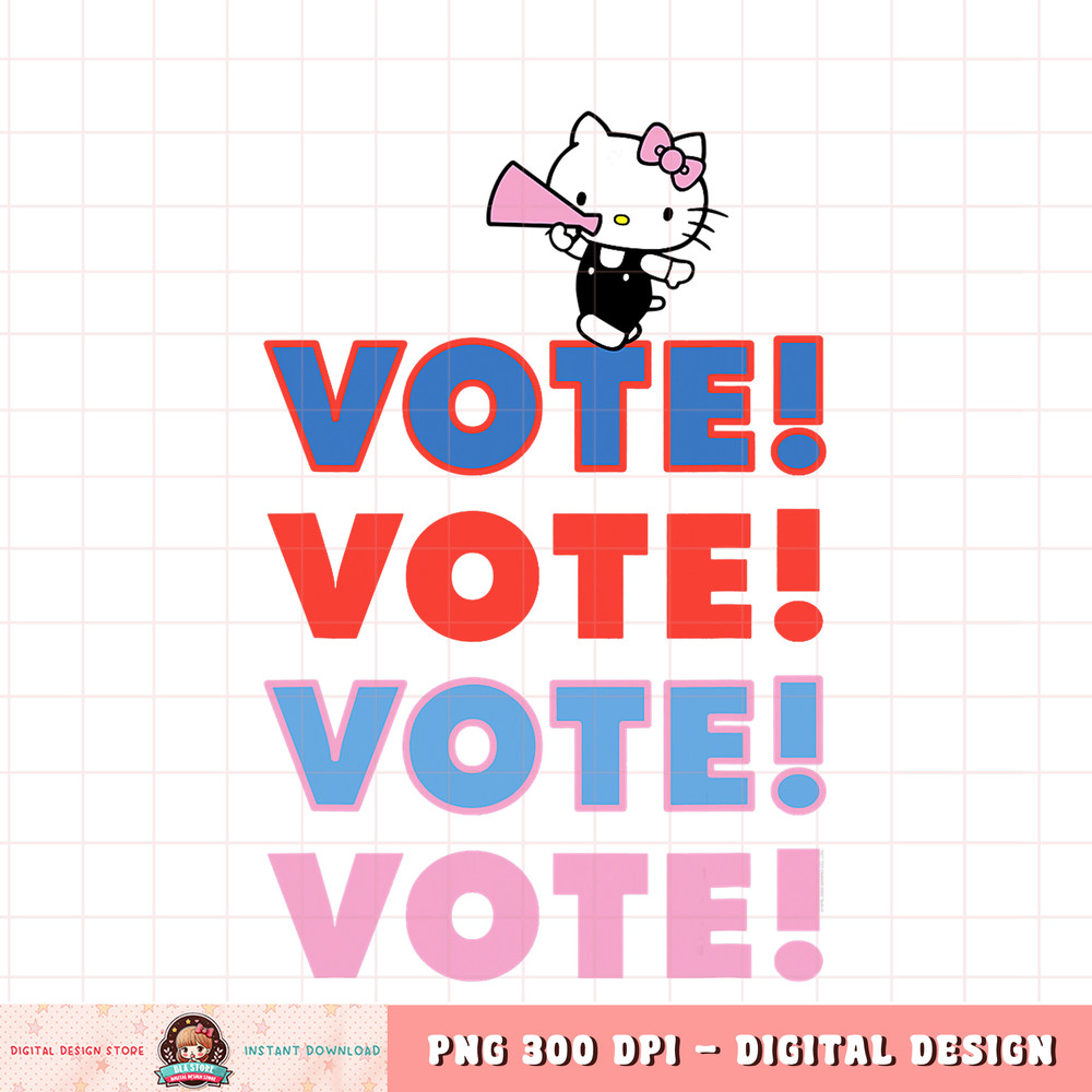Hello Kitty Vote Cheer Rally png, digital download, instant .jpg