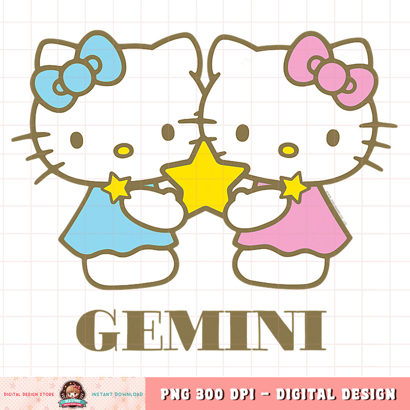 Hello Kitty Zodiac Gemini png, digital download, instant .jpg