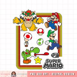 Super Mario Retro Group Shot Portrait Graphic png, digital download, instant png, digital download, instant