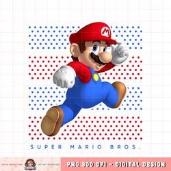 Super Mario Running Polka Dots png, digital download, instant