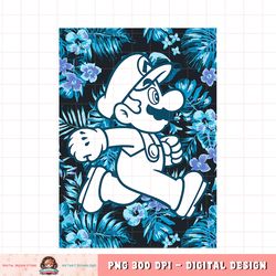 Super Mario Tropical Floral Run Poster png, digital download, instant