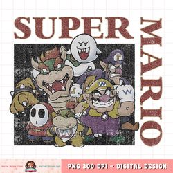 Super Mario Vintage Bad Guys Group Shot Graphic png, digital download, instant png, digital download, instant