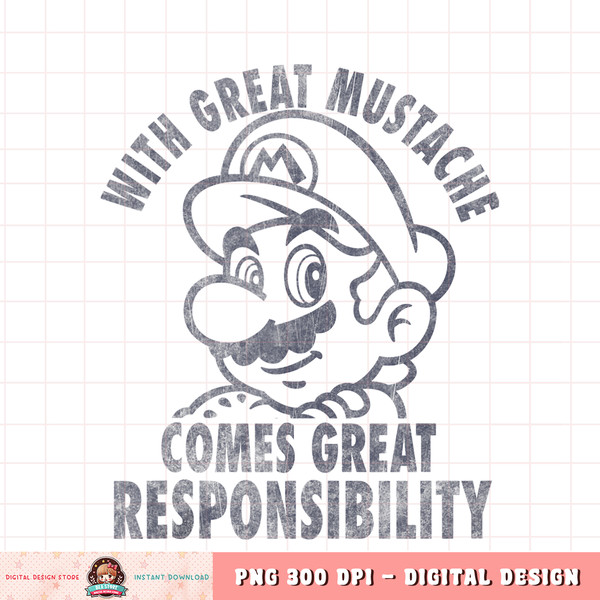 Super Mario With Great Mustache Comes Great Responsibility Tank Top .jpg
