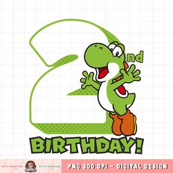 Super Mario Yoshi 2nd Birthday Action Portrait png, digital download, instant