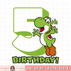 Super Mario Yoshi 5th Birthday Action Portrait png, digital download, instant