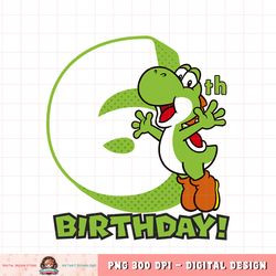 Super Mario Yoshi 6th Birthday Action Portrait png, digital download, instant