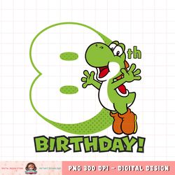 Super Mario Yoshi 8th Birthday Action Portrait png, digital download, instant