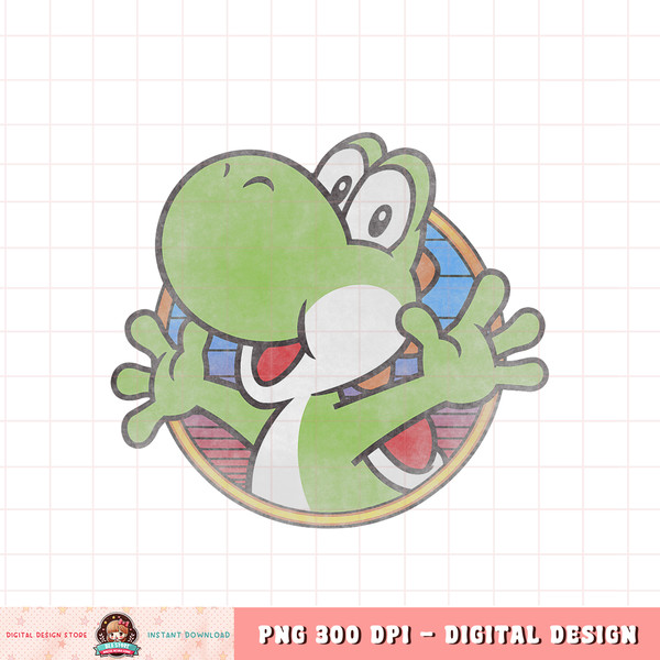 Super Mario Yoshi Color Fade Circle Logo png, digital download, instant .jpg