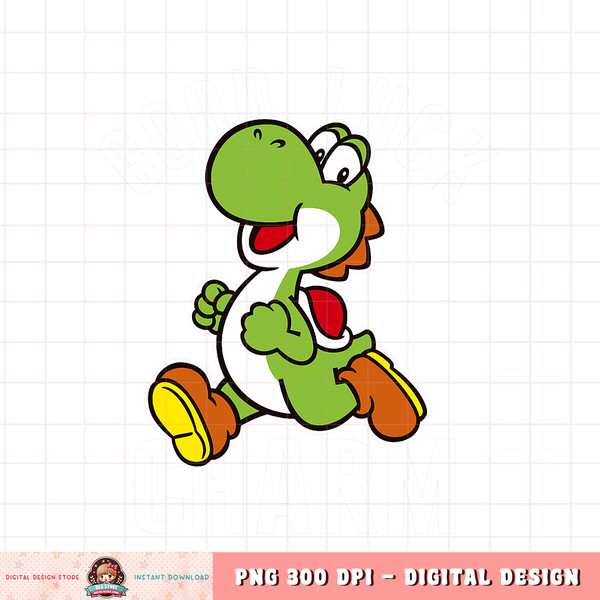 Super Mario Yoshi Good Luck Charm Action Pose png, digital download, instant .jpg
