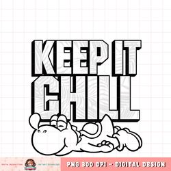 Super Mario Yoshi Keep It Chill Outline Portrait png, digital download, instant