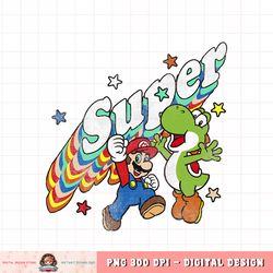 Super Mario Yoshi Mario Rainbow 3D Star Graphic png, digital download, instant png, digital download, instant