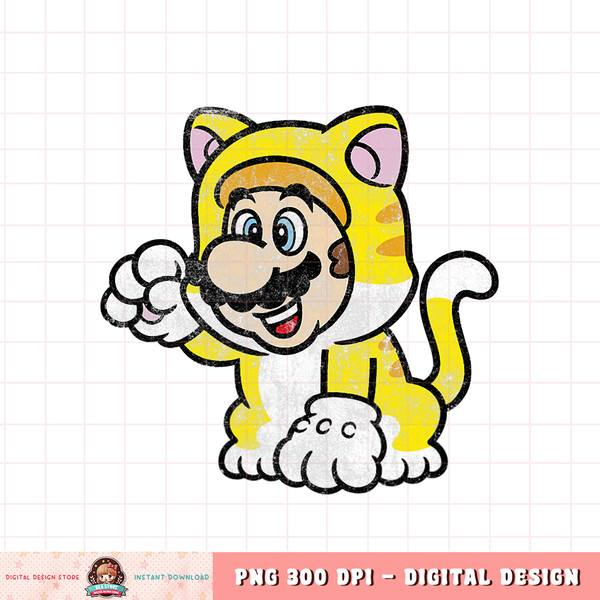 Super Marion 3D Bowser_s Fury Mario Cat Portrait png, digital download, instant .jpg