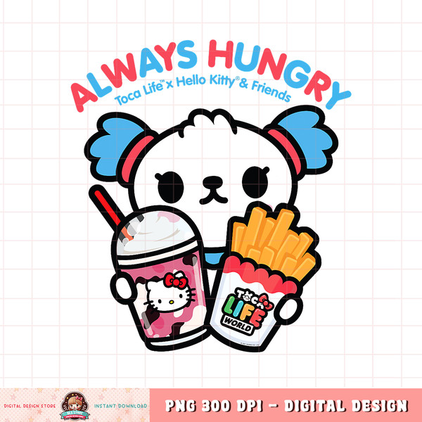 Toca Life x Hello Kitty _ Friends ALWAYS HUNGRY png, digital download, instant .jpg