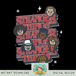 Stranger Things 4 Group Shot Comic Heads png, digital download, instant