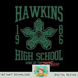 Stranger Things 4 Hawkins High School Demogorgon Collegiate png, digital download, instant