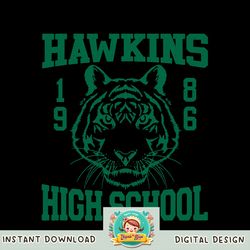 Stranger Things 4 Hawkins High School Green Logo png, digital download, instant