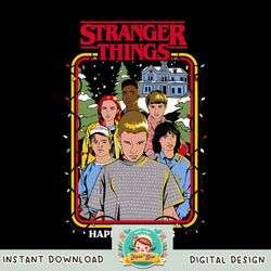 Stranger Things Christmas Happy Holidays Group Sketch png, digital download, instant