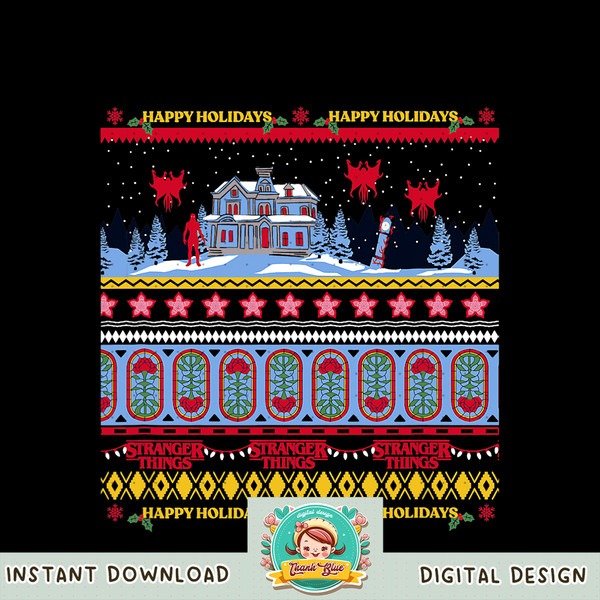 Stranger Things Christmas Spooky Creel House Ugly Sweater png, digital download, instant .jpg