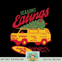Stranger Things Christmas Surfer Boy Pizza Seasons Eatings! png, digital download, instant
