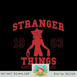 Stranger Things Demogorgon Collegiate 1983 Hawkins Indiana png, digital download, instant