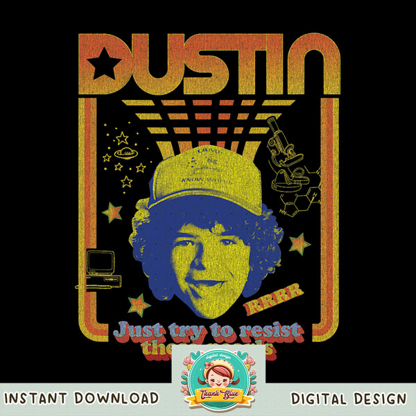 Stranger Things Dustin Floating Head Resist The Pearls Star png, digital download, instant .jpg