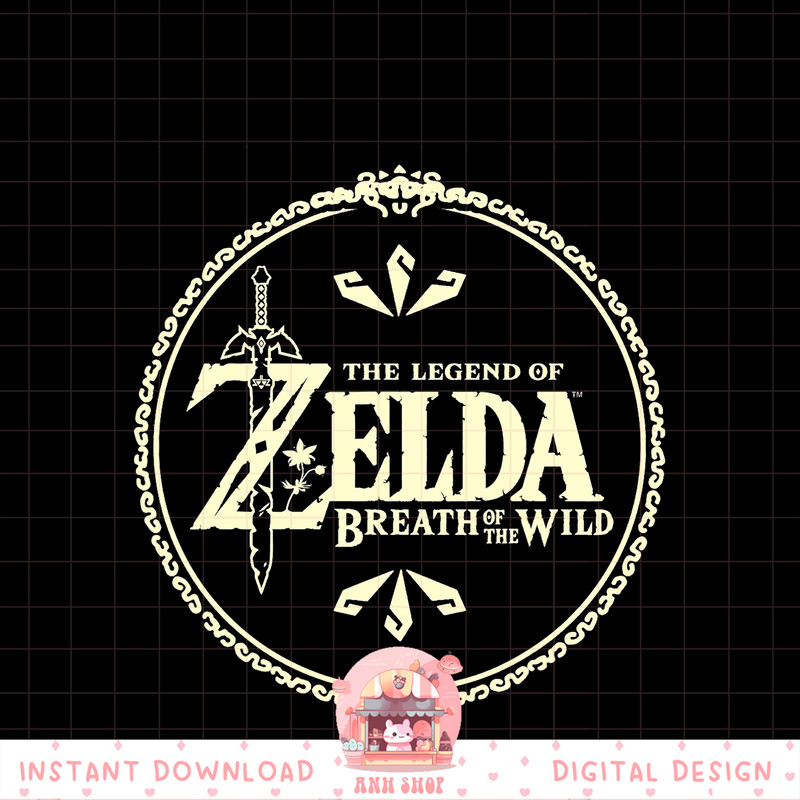Legend Of Zelda Breath of The Wild Yellow Hue Logo png, digital download, instant .jpg