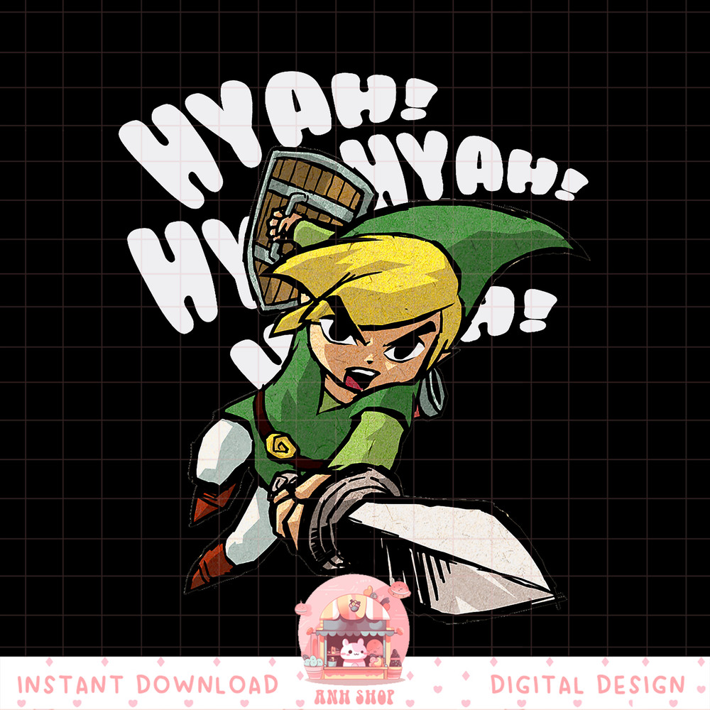 Legend of Zelda Hyah! Link Sword Swing Graphic png, digital download, instant png, digital download, instant .jpg