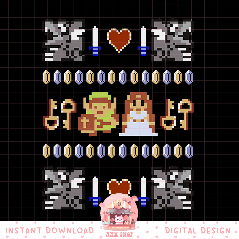 Legend of Zelda Link _ Zelda Merry Christmas Ugly Sweater png, digital download, instant .jpg