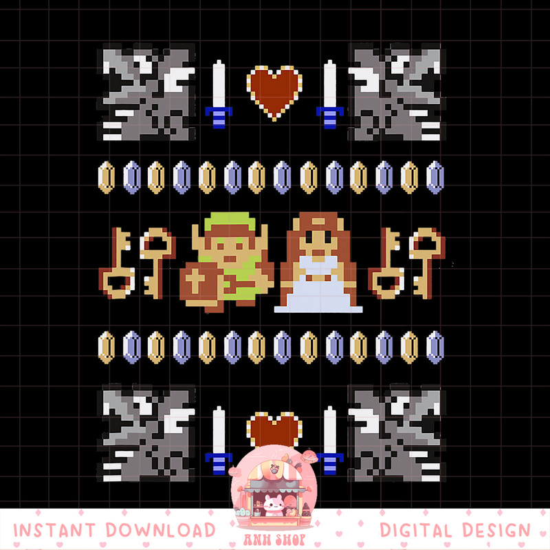 Legend of Zelda Link _ Zelda Merry Christmas Ugly Sweater png, digital download, instant .jpg