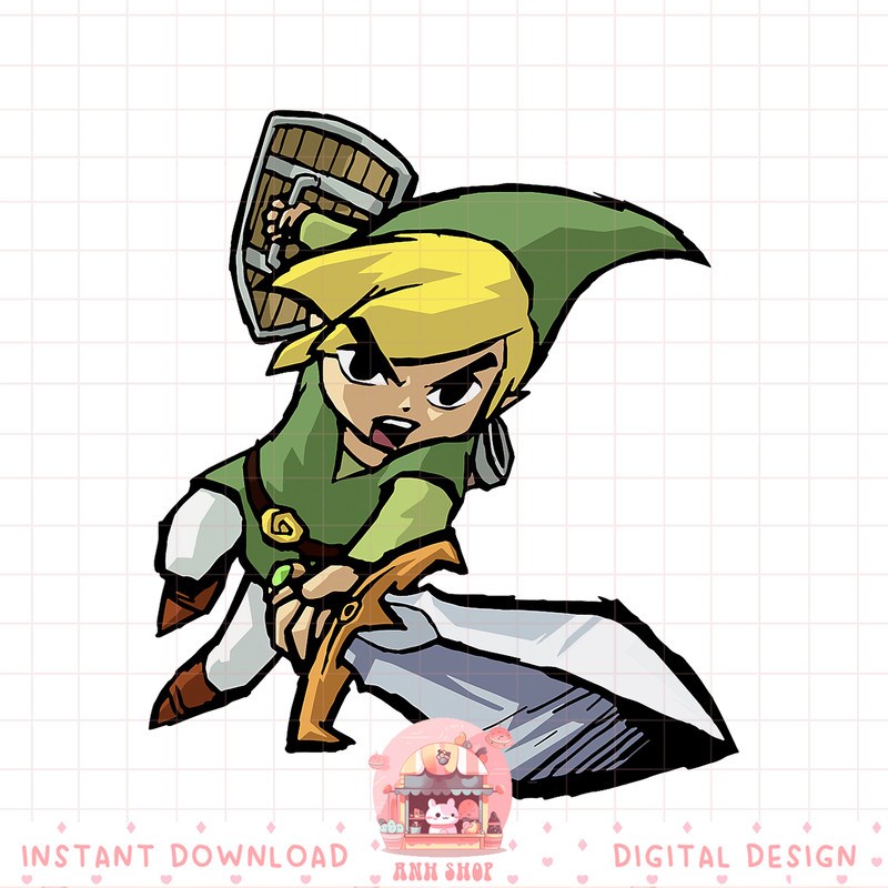 Legend Of Zelda Link Action Pose Sketch Logo png, digital download, instant .jpg