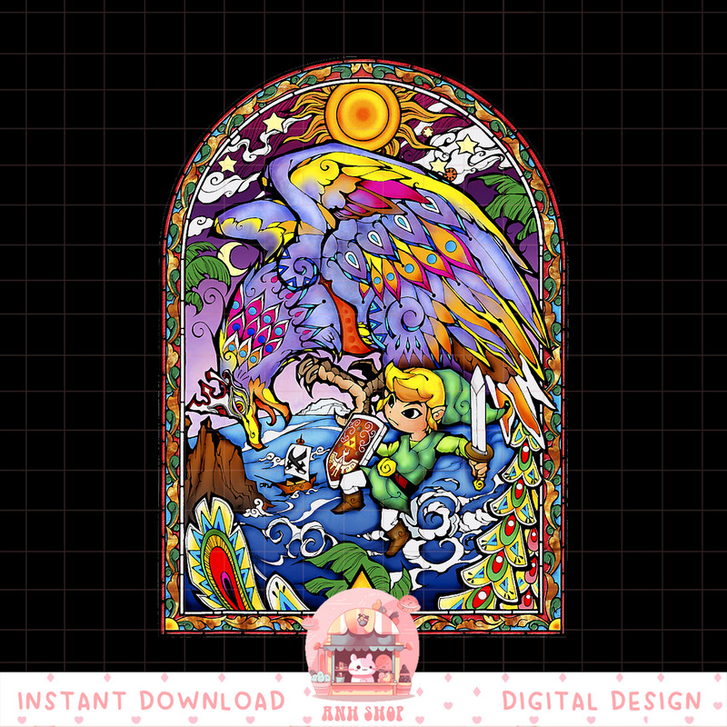 Legend Of Zelda Link And Rito Stained Glass Portrait png, digital download, instant .jpg