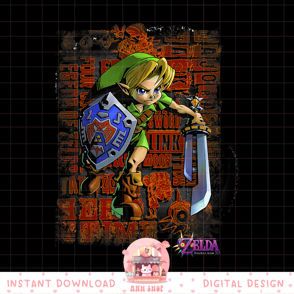 Legend Of Zelda Majoras Mask Link Action Portrait png, digital download, instant .jpg